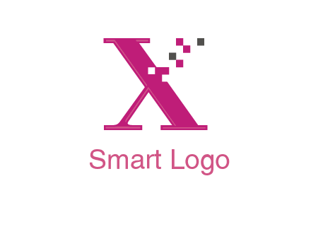 letter x pixels logo