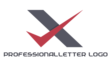 check mark letter x logo