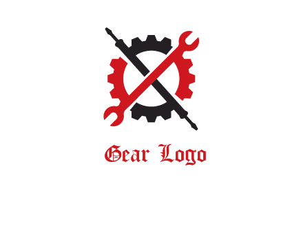 gear and tools letter X logo