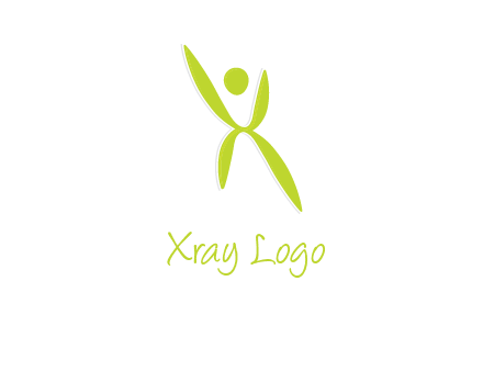 letter X with circle forming people icon