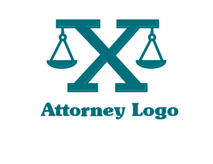 legal scale on letter X logo