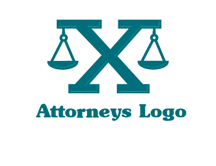 legal scale on letter X logo