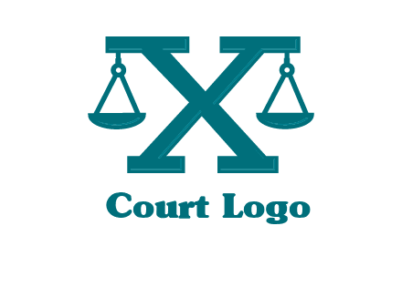 legal scale on letter X logo