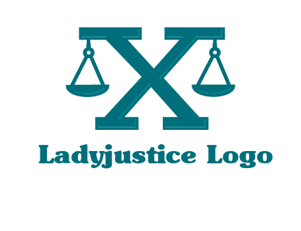 legal scale on letter X logo