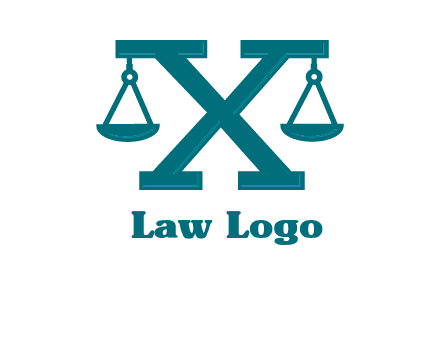 legal scale on letter X logo