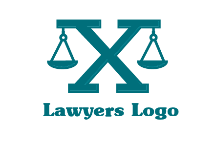 legal scale on letter X logo