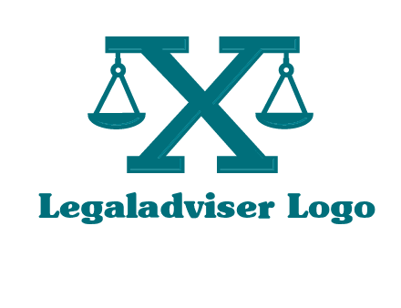 legal scale on letter X logo