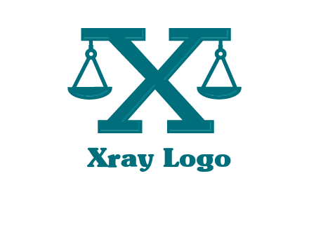 legal scale on letter X logo