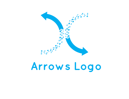 letter x pixels and arrows logo