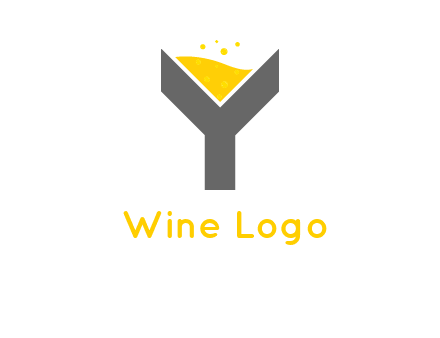 wine in letter Y logo