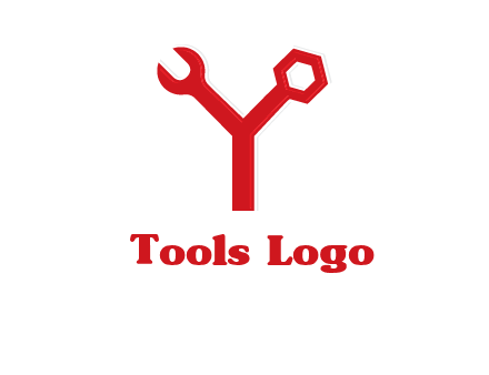 wrench on letter Y logo