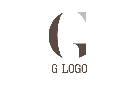 abstract shapes forming negative spacing letter G