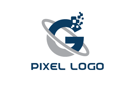 globe Letter G with pixels logo