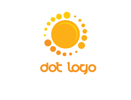 dots around sun logo