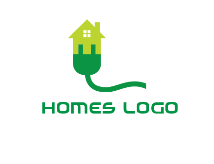 eco house with plug logo