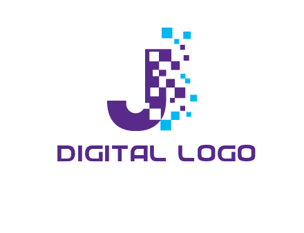 letter j digital logo