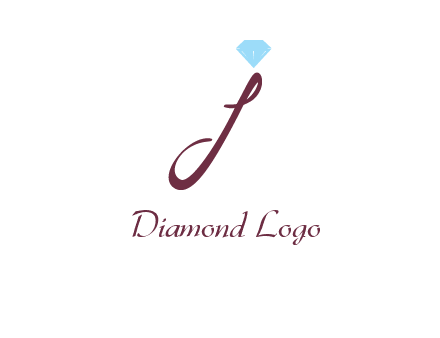 Diamond on letter J icon