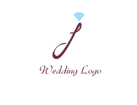 Diamond on letter J icon