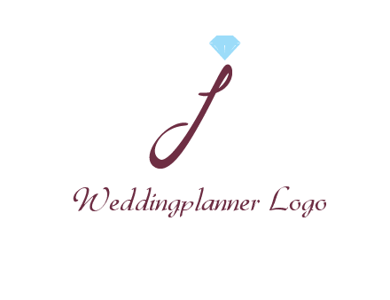 Diamond on letter J icon