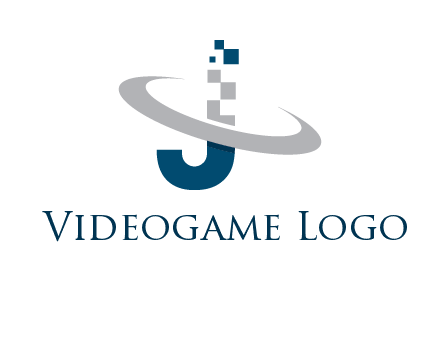 letter j pixels logo