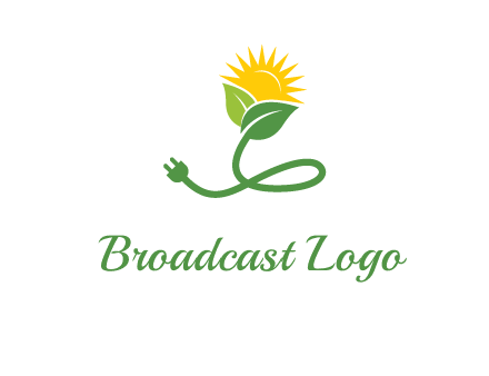 plug with leaf and sun logo