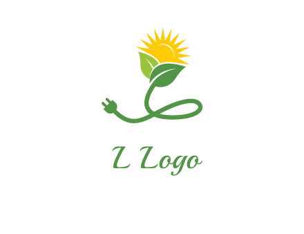 plug with leaf and sun logo