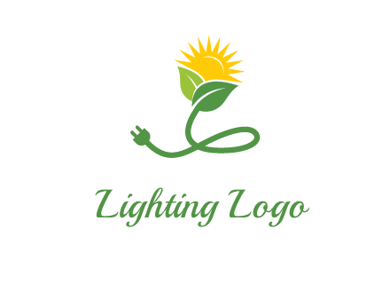 plug with leaf and sun logo