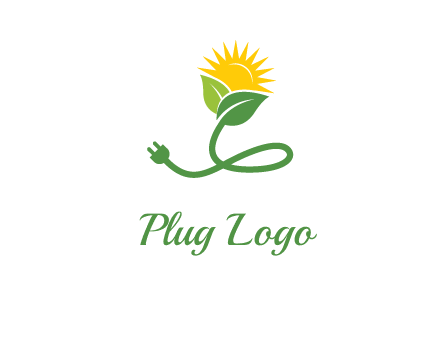 plug with leaf and sun logo