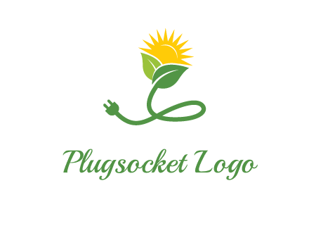 plug with leaf and sun logo