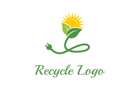 plug with leaf and sun logo