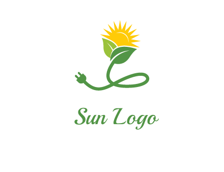 plug with leaf and sun logo