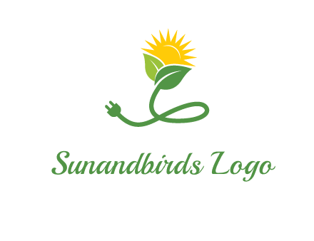 plug with leaf and sun logo