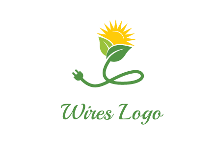 plug with leaf and sun logo