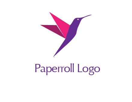 origami hummingbird logo