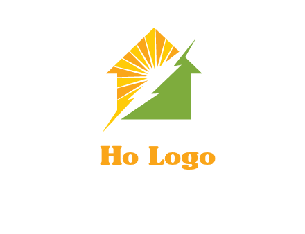 Lighting bolt House Logo