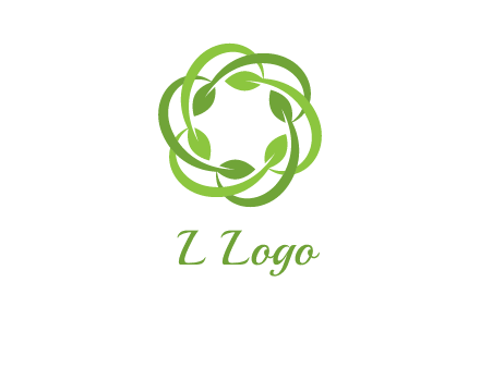 leaf swoosh rotation logo