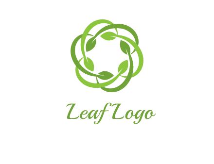 leaf swoosh rotation logo