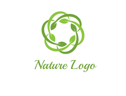 leaf swoosh rotation logo