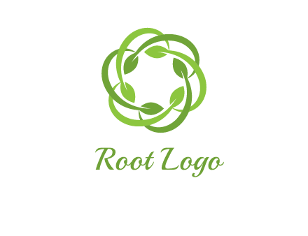 leaf swoosh rotation logo