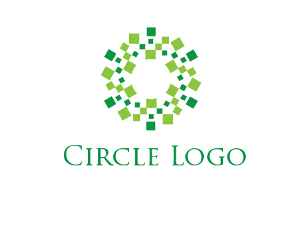 circle with pixels logo