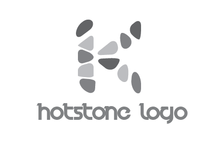 letter K made of stone logo