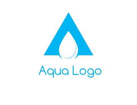 water drop in letter A logo