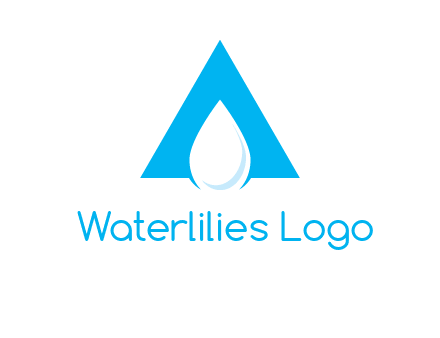 water drop in letter A logo