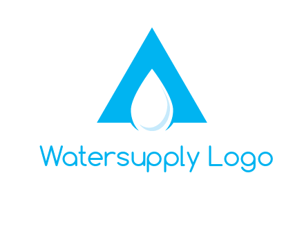 water drop in letter A logo