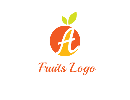 letter A in fruit logo