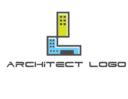 geometric letter L building logo