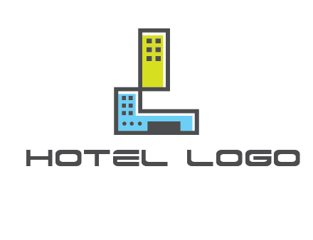 geometric letter L building logo