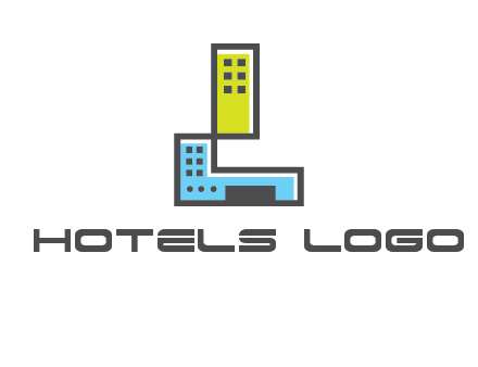 geometric letter L building logo