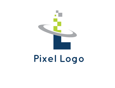 letter L swoosh and pixels logo