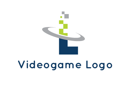 letter L swoosh and pixels logo